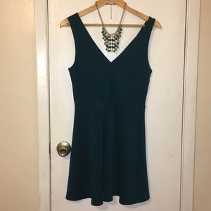 Emerald fit and flare dress